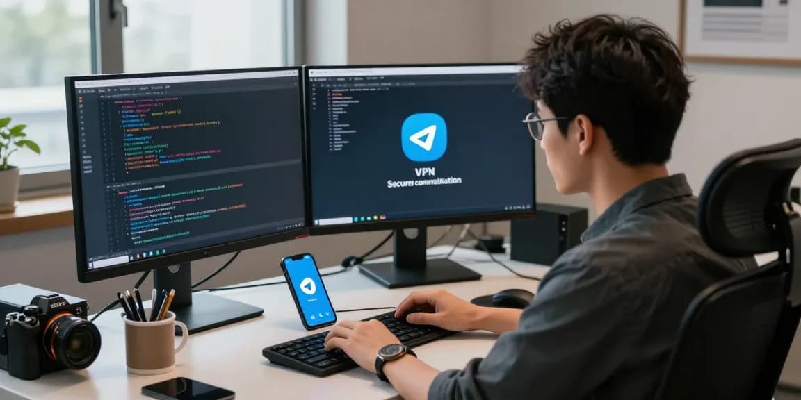 Secure and efficient workspace for enabling telegram china safe use with VPN setup.