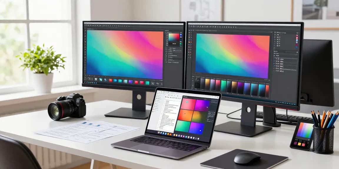 Designer using Snipaste screenshot tool in modern workspace, highlighting efficient 截图工具 use for UI design.