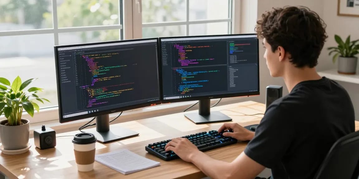 Explore telegram china web version in a productive tech workspace with coding screens and a focused developer.