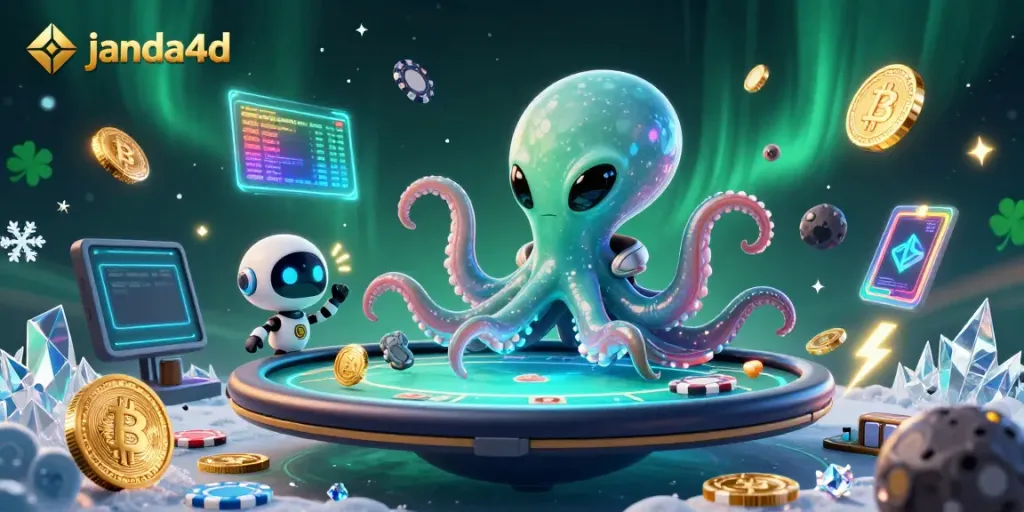 Temukan pengalaman bermain di janda4d dengan alien dan robot di meja poker holografis penuh warna.