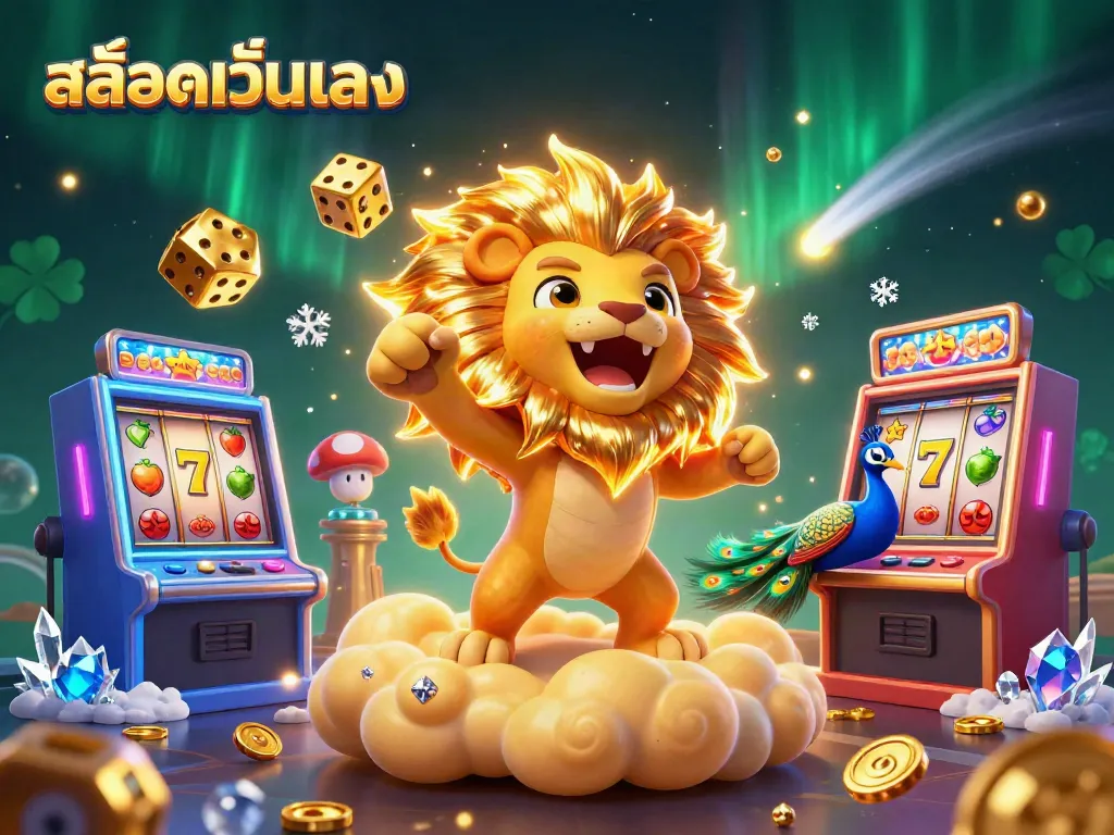 การเล่นสล๊อตเว็ปตรงที่มีสิงโตพระอาทิตย์ในรูปแบบ 3D และสล็อตแมชชีนที่สวยงาม