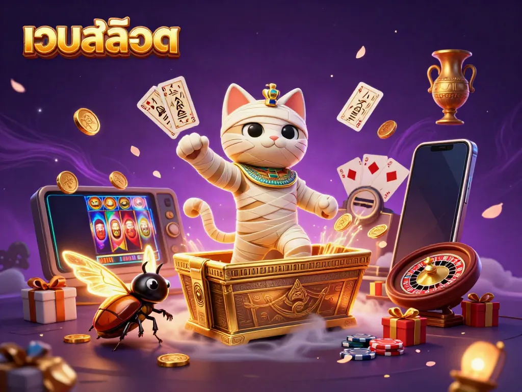 เล่นเกมเว็บสล็อตในคาสิโนพีระมิด หมีโลงทองพร้อมแมลงปีกแข็งส่องแสง