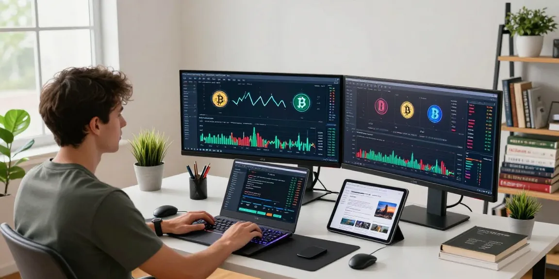 Oklo stock analysis in a cryptocurrency trading environment with digital charts and blockchain insights.