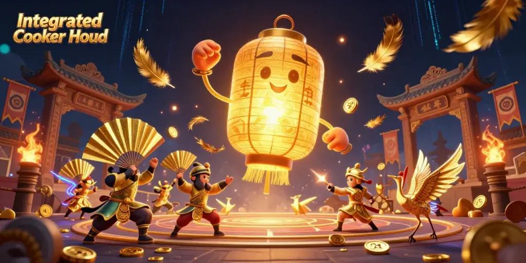 Experience thrilling luck with Integrated Cooker Hood in a vibrant night market casino scene.