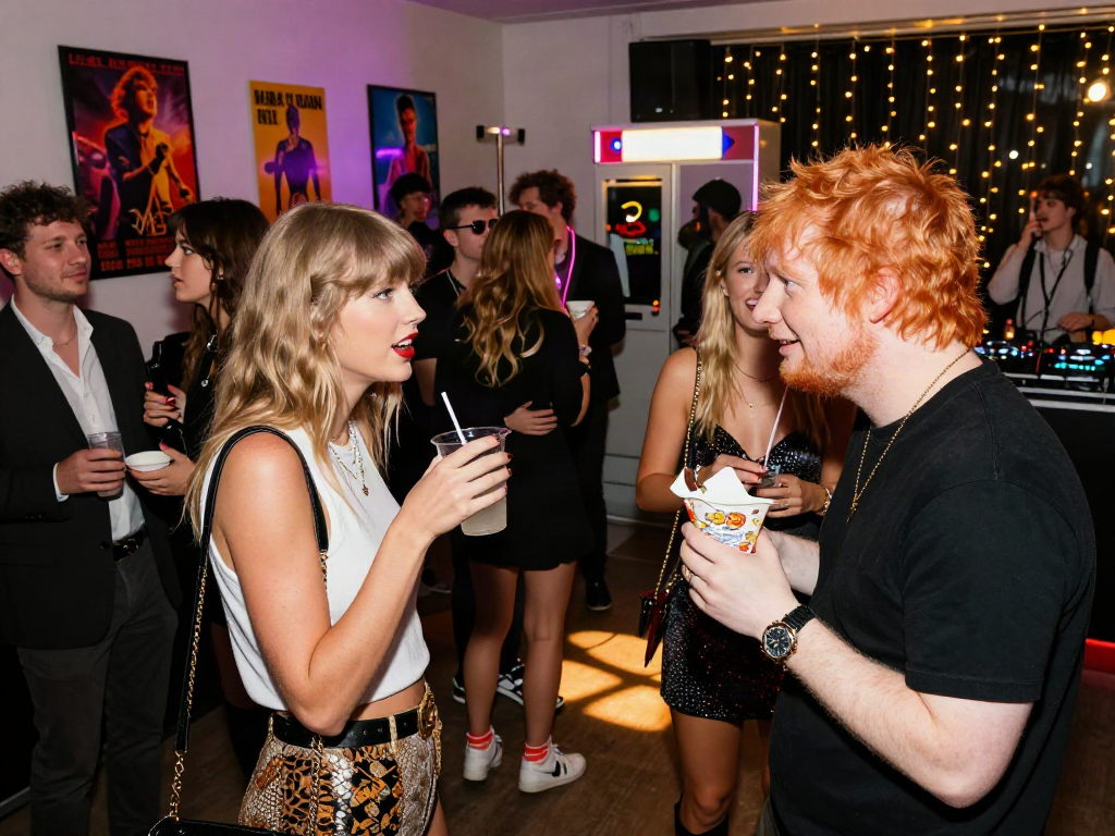 Look alikes of famous people enjoying a celebrity-themed event with vibrant atmosphere and trendy outfits.
