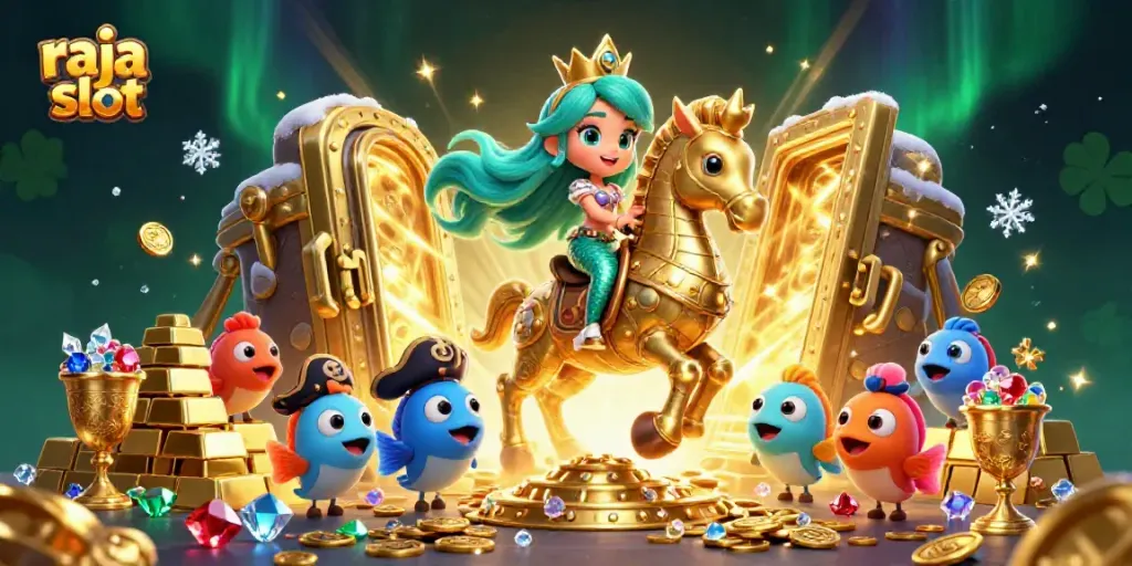 Menangkan hadiah besar dengan Raja Slot, ilustrasi kasino yang penuh kejutan dan kemewahan.