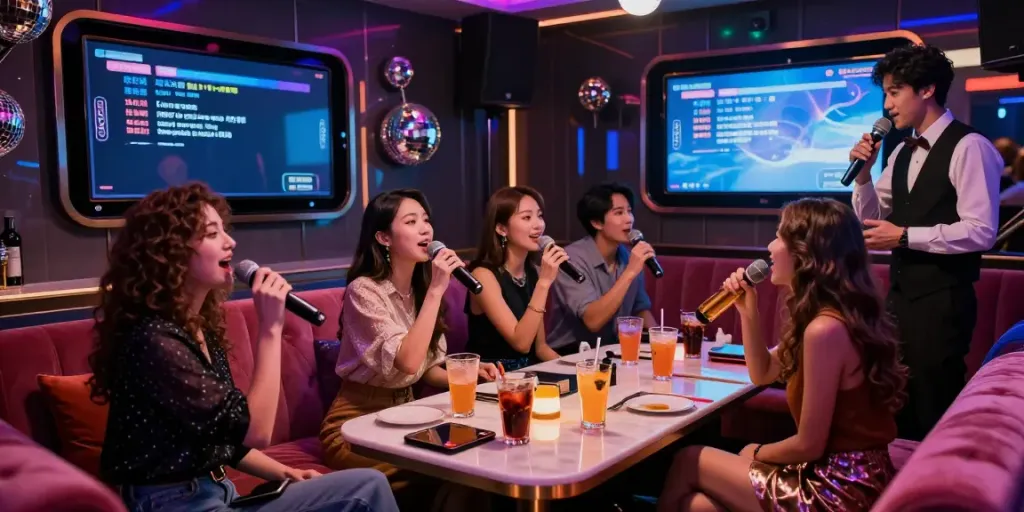 달토 나이트라이프의 화려한 분위기 속에서 사람들이 즐거운 시간을 보내고 있는 모습