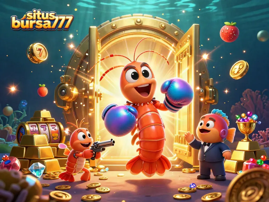 Situs bursa777 menampilkan slot jackpot yang menarik dengan karakter unik dalam suasana permainan.