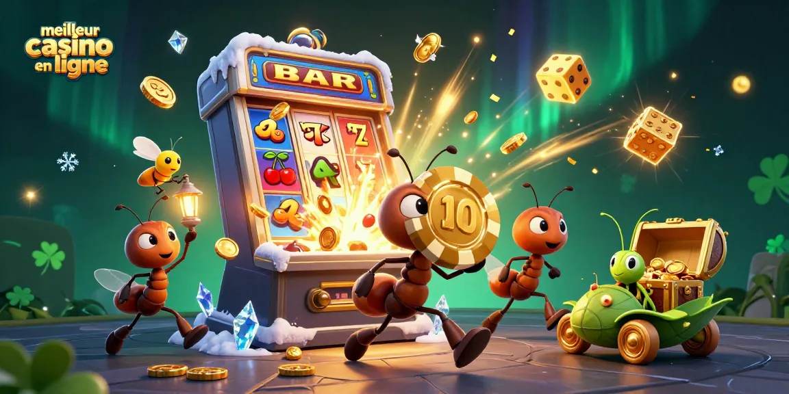 Visuel captivant du meilleur casino en ligne avec des personnages animés et des jeux d'argent dynamiques.