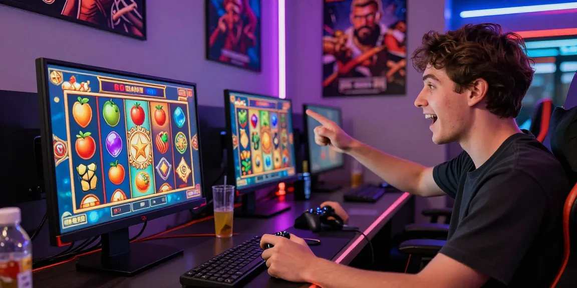 Dynamic online gaming experience with a user playing exciting slot games, showcasing vibrant graphics and engaging atmosphere.
