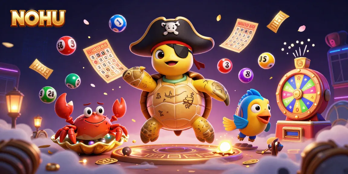 Engage with NOHU's 3D casino adventure filled with vibrant lottery elements and a captivating underwater scene.