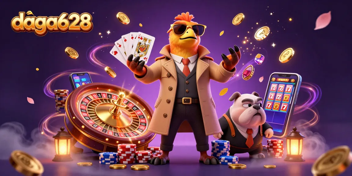 Engage with daga628 as raptors hilariously attempt to enter a casino lounge, enriched by dynamic game elements.