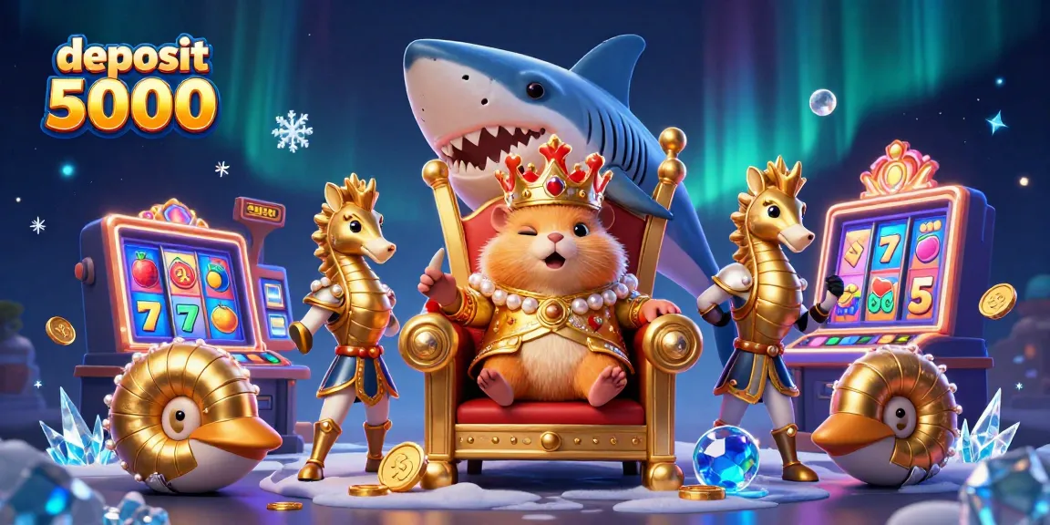 Engage with deposit 5000 and experience a vibrant 3D cartoon casino scene with a hamster king.