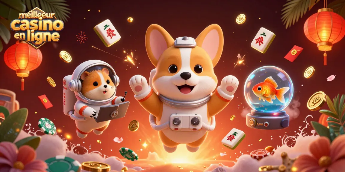 Explore les meilleurs casinos en ligne avec un corgi astronaute et des éléments dynamiques.