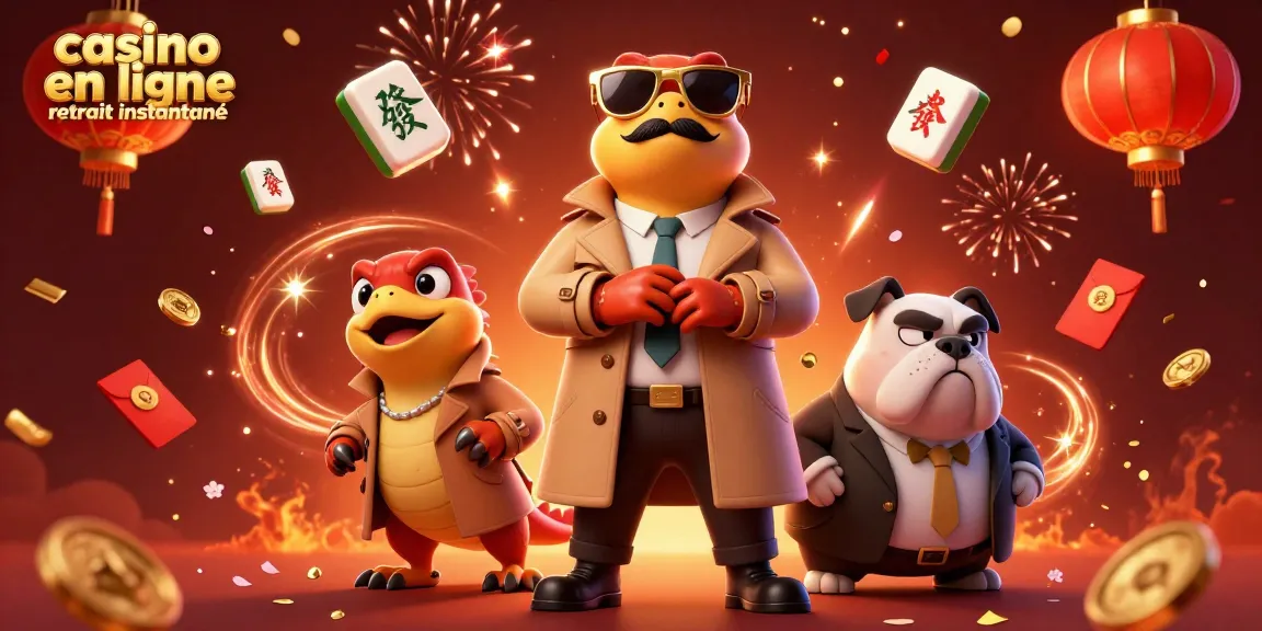 Profitez de l'énergie des jeux de casino en ligne avec retrait instantané, représentant des raptors déguisés devant un lounge VIP.