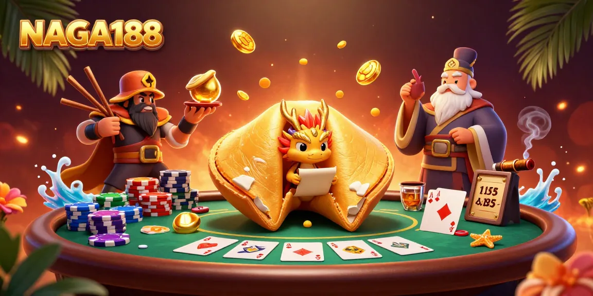 Mengambil peluang menang di NAGA188 dengan ilustrasi kartun 3D yang penuh warna dan detail, permainan poker yang menegangkan.