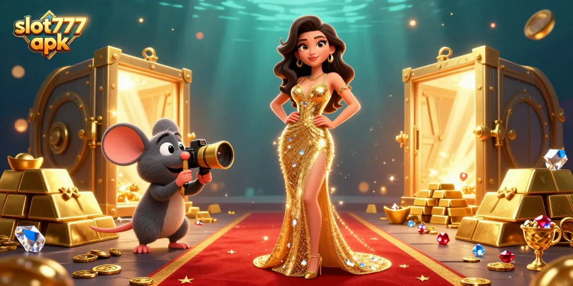 Spin the reels and chase jackpots with slot777 apk in this vibrant 3D casino scene.