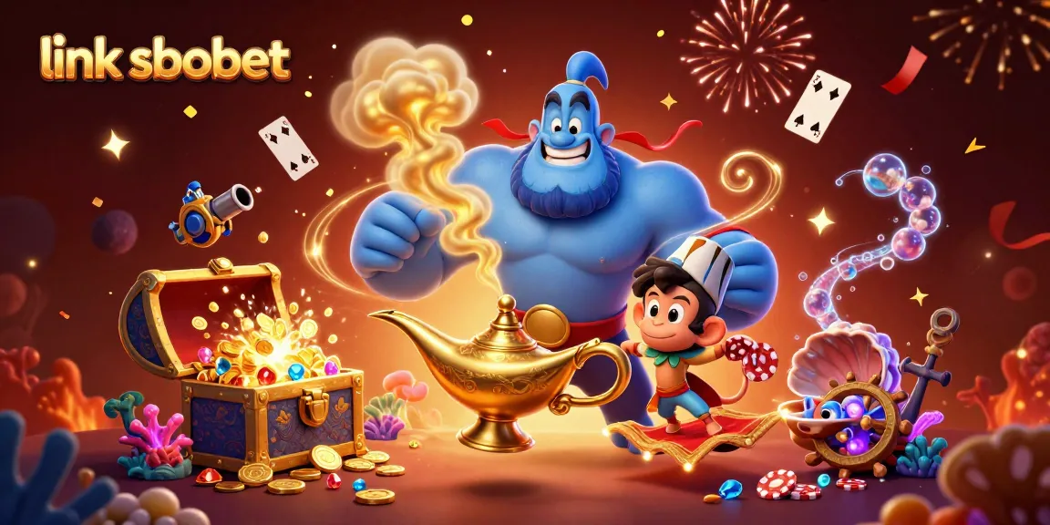 Experience thrilling gameplay with link sbobet through a vibrant, intricately designed 3D casino scene.