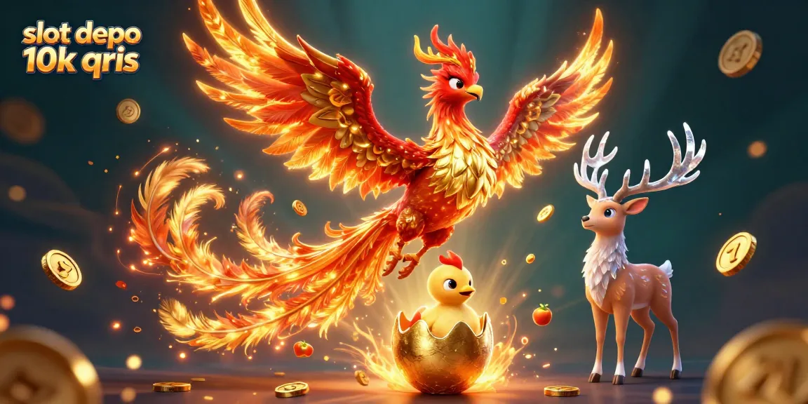 Experience winning excitement at slot depo 10k qris with dynamic 3D phoenix and casino elements.