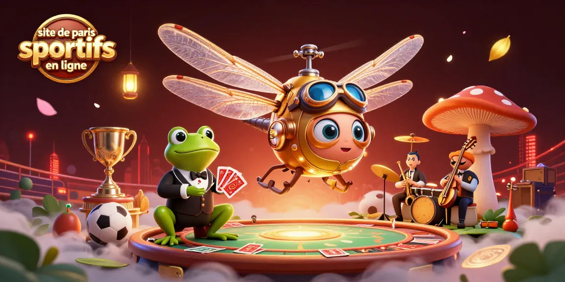 Parier sur un site de paris sportifs en ligne avec une illustration animée captivante des personnages de jeu et des éléments de sport.