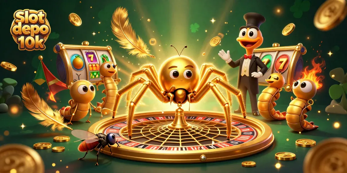 Gali peluang menang besar pada slot depo 10k dengan ilustrasi kasino yang kaya fitur dan simbol keberuntungan.