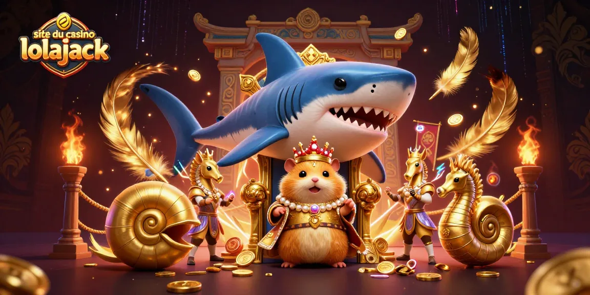 Plongez dans le site du casino lolajack avec un roi hamster majestueux et ses gardes dans une scène de jeu dynamique.