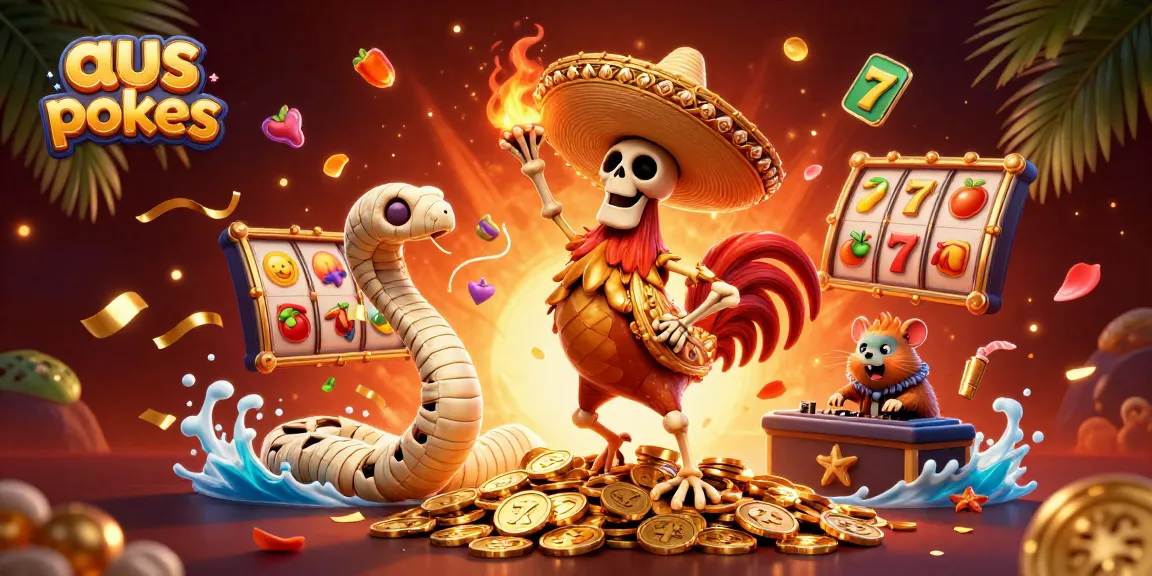 Experience exciting aus online pokies with a lively scene featuring vibrant characters and colorful game elements.