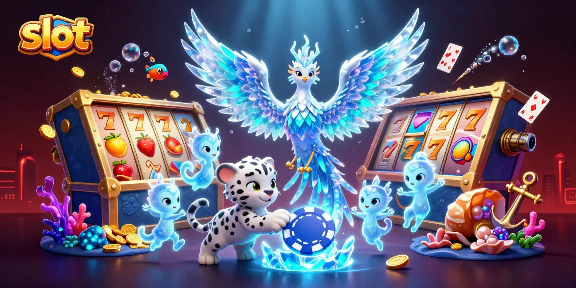 Mainkan slot dengan karakter phoenix es dan anak macan tutul di ilustrasi 3D yang memukau