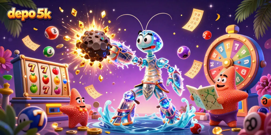 Experience mega wins with depo 5k slots, featuring vibrant colors and dynamic action.