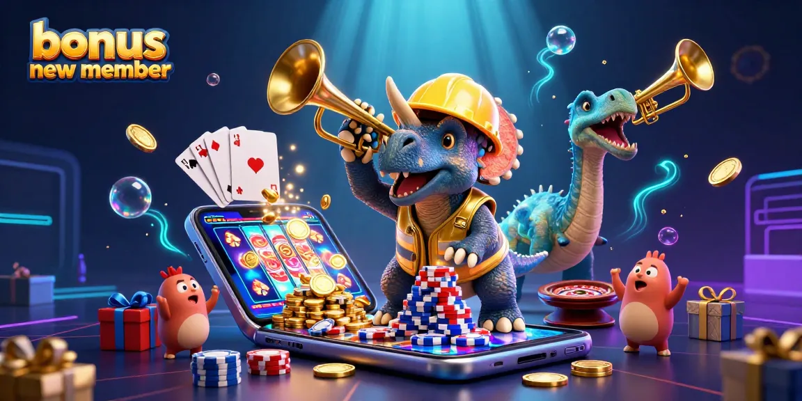 Join the excitement with our bonus new member offer showcasing fun casino gameplay with vibrant characters!